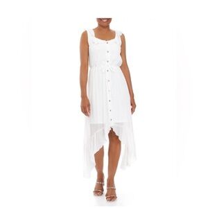 Luxology Elegant White Sleeveless Dress NWT Ret $92 Sz Large